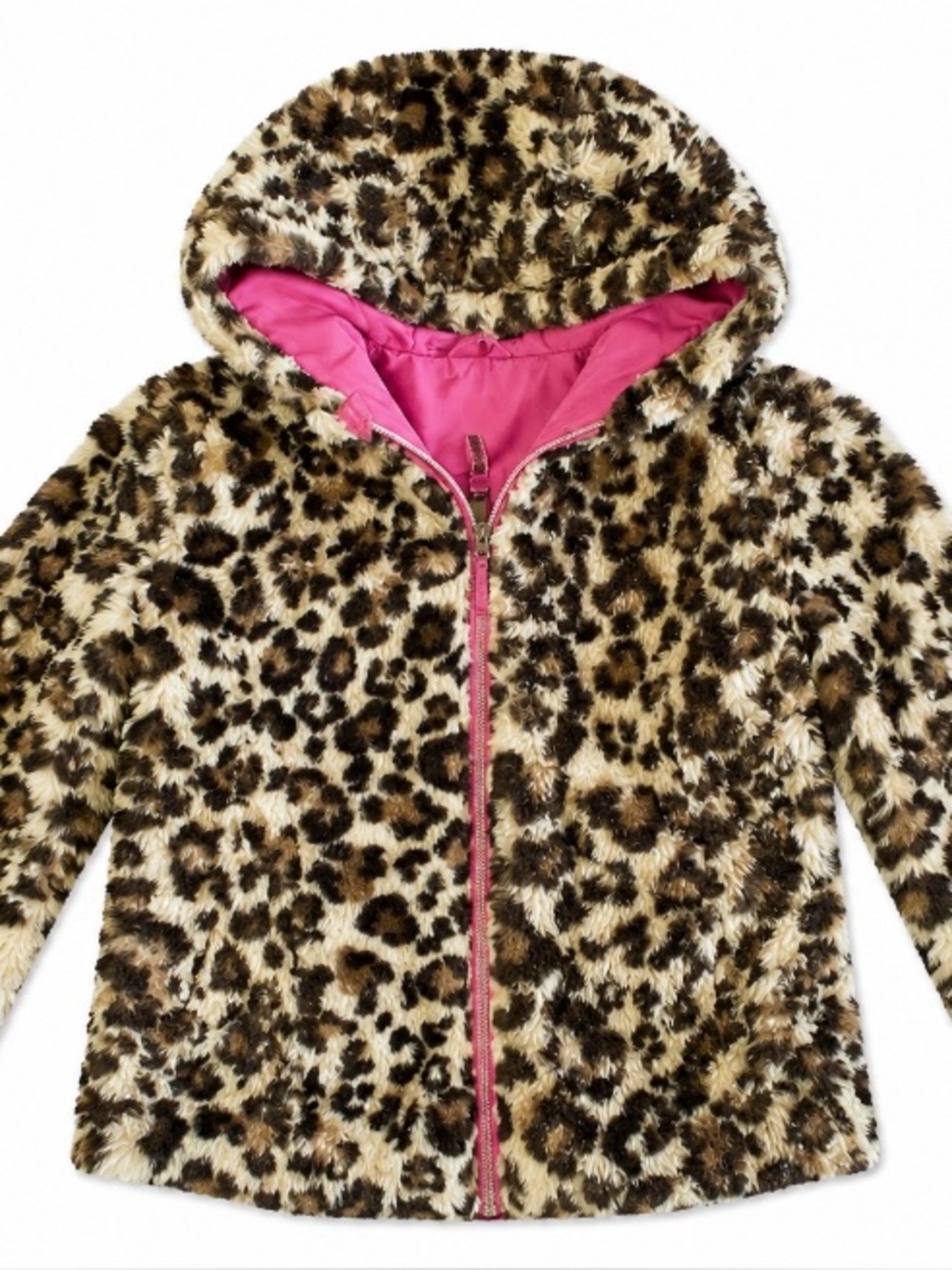 Pistachio • Reversible • Pink • Animal Print • Faux Fur • Coat • 6X